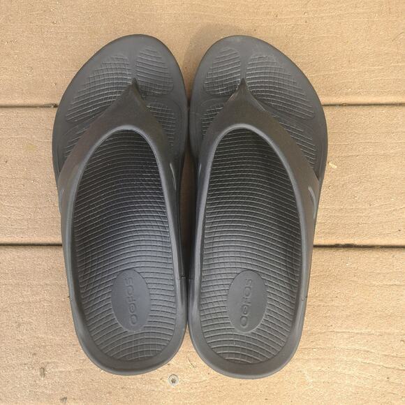 Oofos Ooriginal Unisex Recovery Sandals Flip Flops Classic Black‎ Men 9 Women 11 - Picture 4 of 8